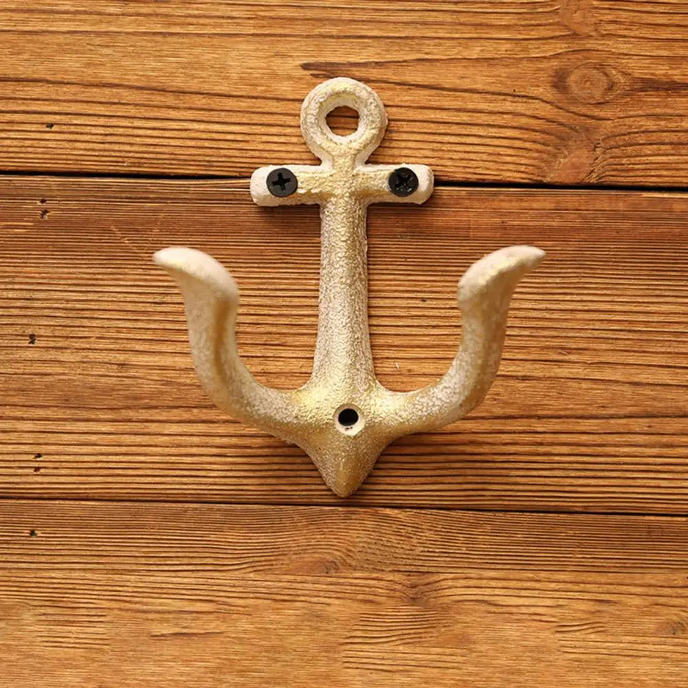 

Durable Anchors Hook Sturdy Antique Cast Iron Holder Hanger Space-saving 4 Colors Holder Hanger for Bedroom