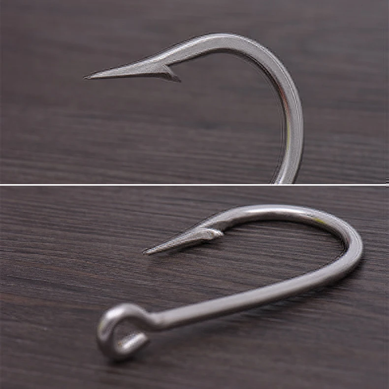 Рыболовные крючки с длинным хвостовиком из нержавеющей стали 8/0 # высокопрочные
