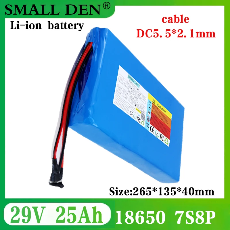 

29V 25Ah 7S8P Battery ebike battery pack 18650 Li-Ion Battery 500W 750W High Power and Capacity 29.4V Motorcycle Scooter