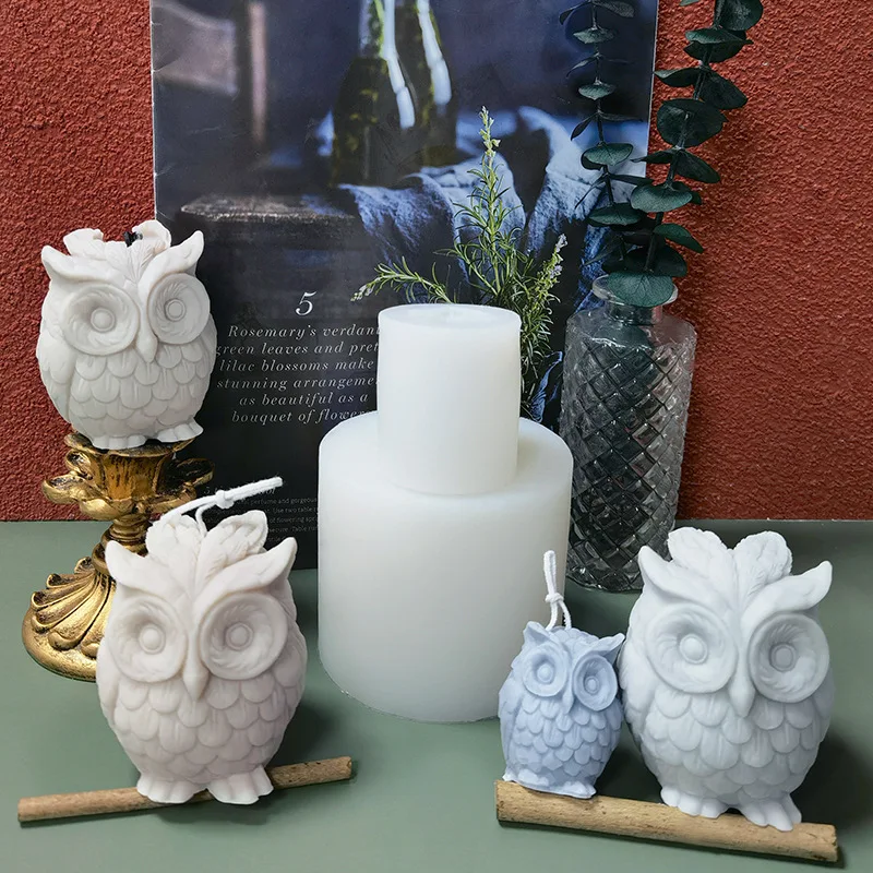 

3D Owl Candle Molds Silicone Mould for Candle Making DIY Handmade Soap Resin Molds for Plaster Wax Mold Tools Home Decoration