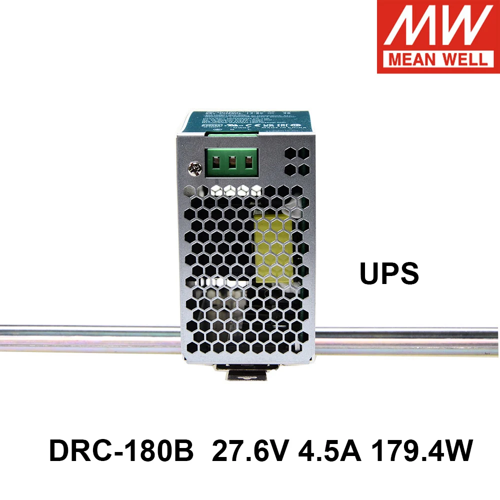 Mean Well DRC-180B 27.6V 4.5A 179.4W Din Rail Single Output Switching Power Supply with Battery Charger For UPS/Security System