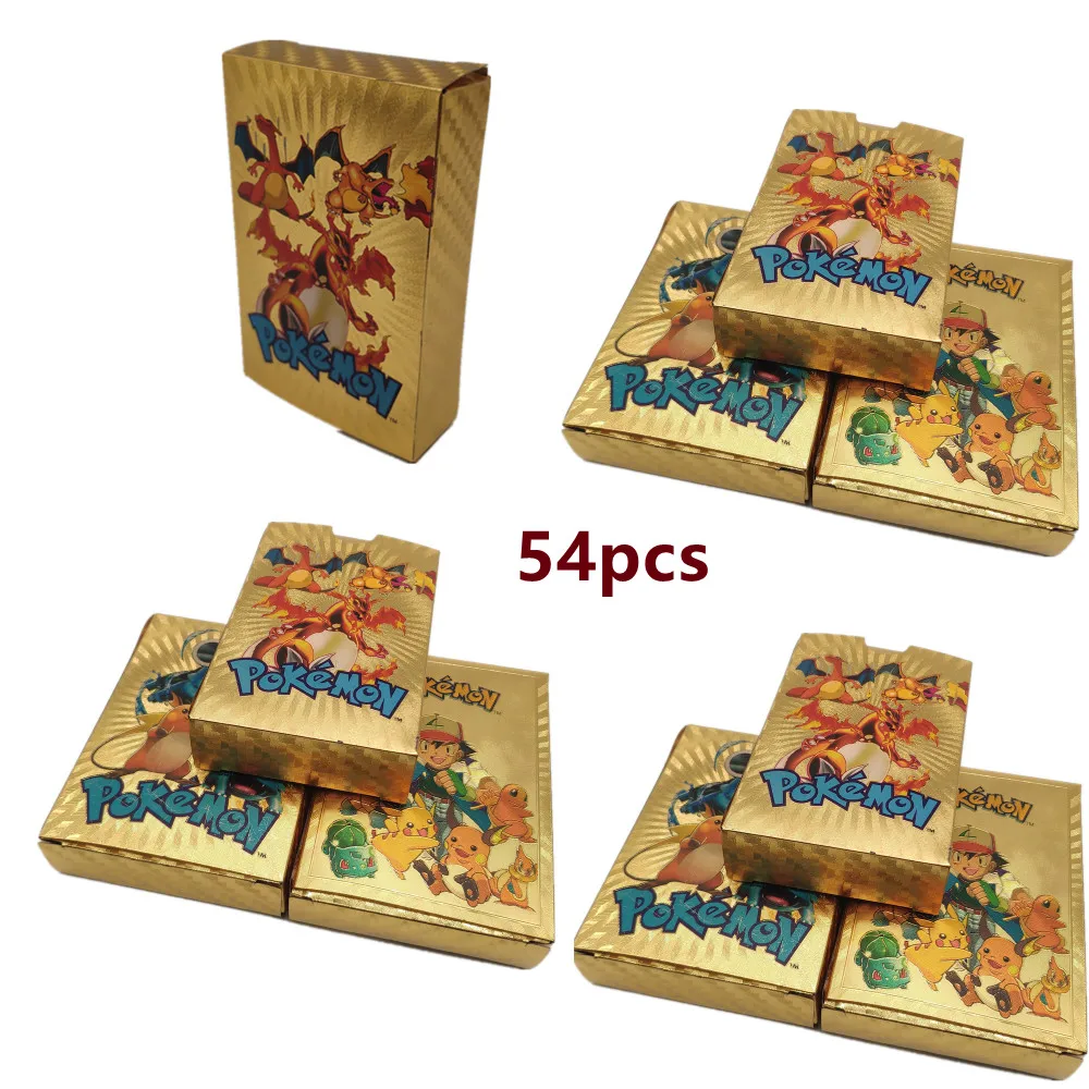 

Новые карты Pokemon Charizard Gx, Pokemon карты золотистого цвета, Charizard Vmax Mewtwo Pikachu Gx V EX Pack, Коллекция игр, испанская карта