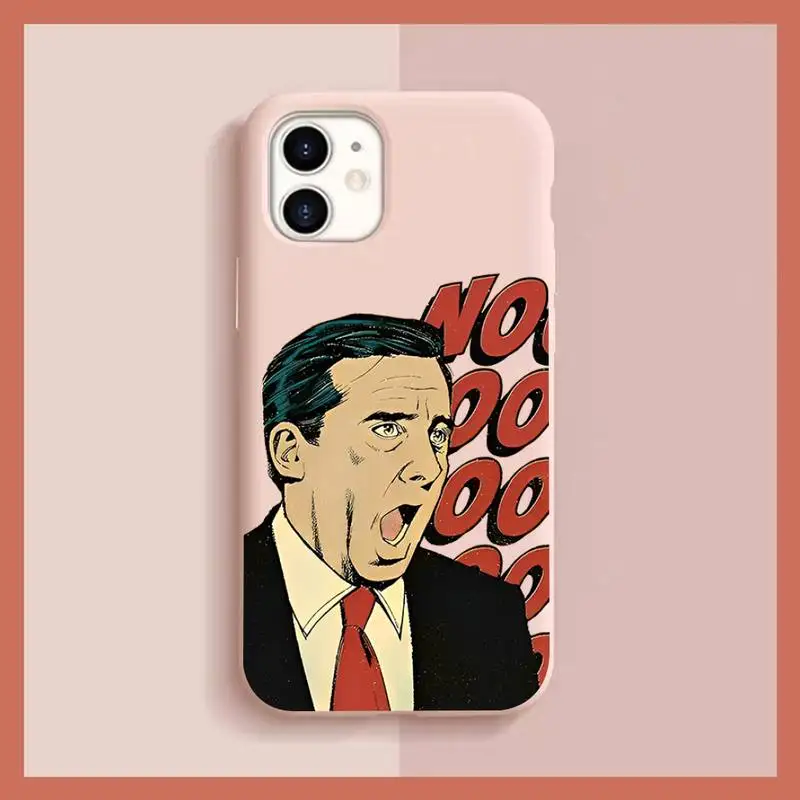 

Michael Scott The Office Funny Humor TV Phone Case for iPhone 11 12 13 Mini Pro Xs Max 8 7 6 6S Plus X XR Solid Candy Color Case