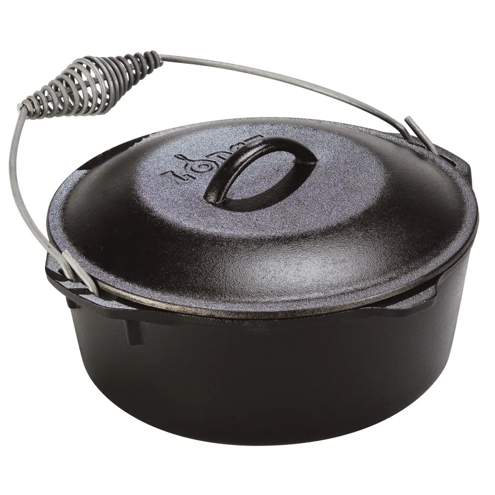 

Cast Iron Dutch Oven 5 Quart Seasoned Cast Iron Dutch Oven With Bail Handle Free shipping
