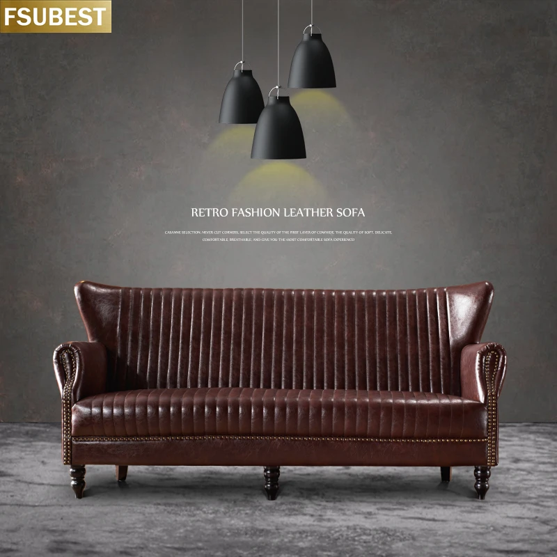 Кожаный ретро-стул в американском стиле для бара ресторана |