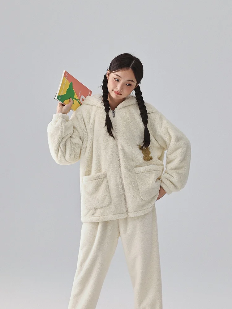 Kiss Cat [мягкий бархат] осенне-зимняя милая пижама с кроликом женский комплект