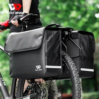 west biking waterproof bike pannier double bag 36l large capacity bicycle seat bag luggage carrier mtb road cycling trunk bag