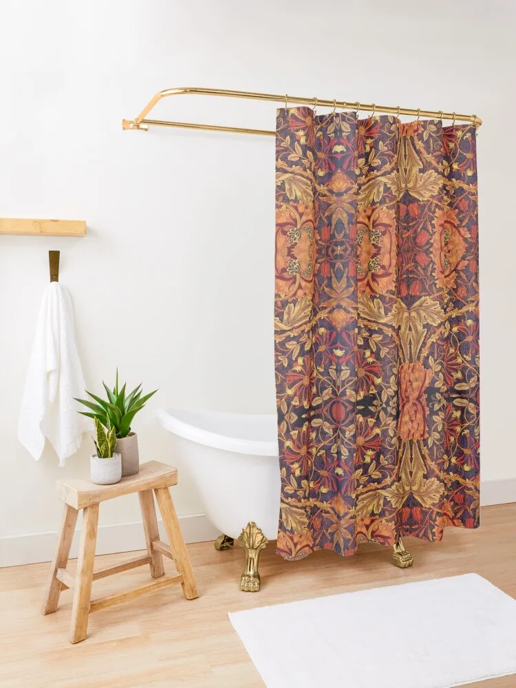 Занавеска для душа в викторианском стиле с узором жимолости