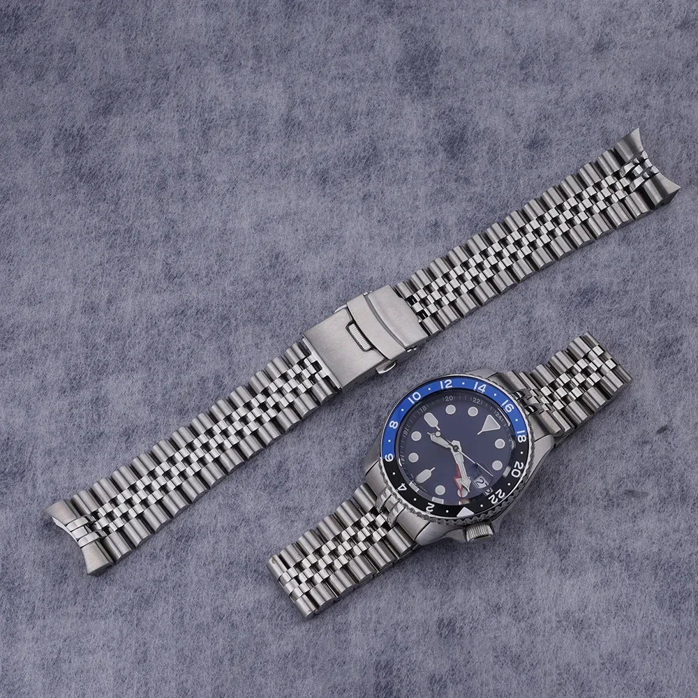 Юбилейный ремешок Carlywet 22 мм для Seiko 5 Sports SSK001 003 005 SSK027 033 035 036 GMT однотонный