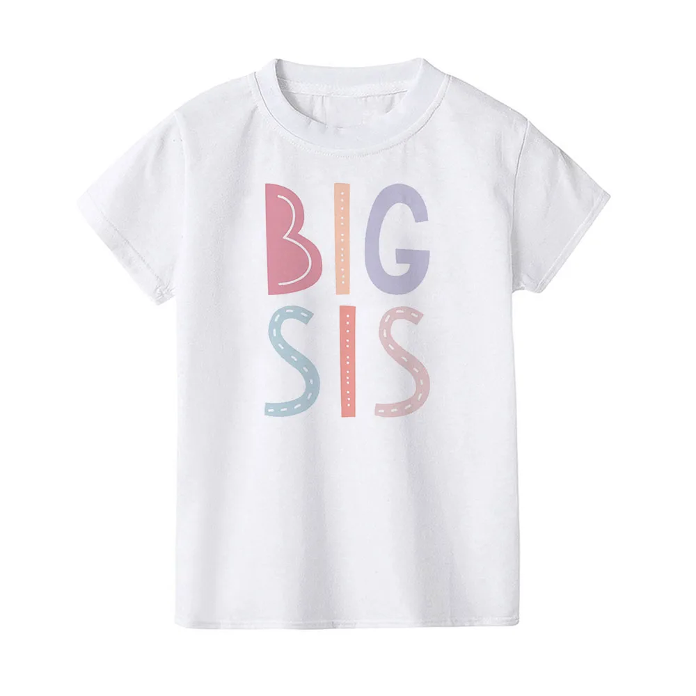Kids Tshirt Summer Fashion Children Short Sleeve White T Shirt Top Promoted To Big Sister/brother 2022 Print Clothes | Детская одежда и