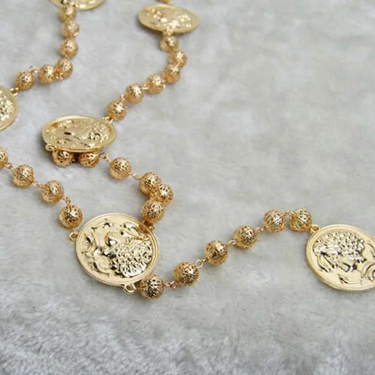 Vintage  Coin  Head Pendant  Necklace for Women Party  Jewelry