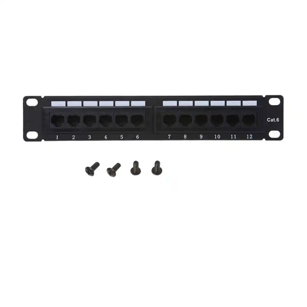 GL-4013 12-Port Twisted Pair Patch Panel 10 Inch Cat6 Network Wall Mount Surface Patch Panel With 4 Screws