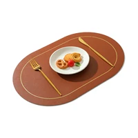 two tone pu leather placemat non slip heat insulation pad waterproof table mat durable pot mat western table mat