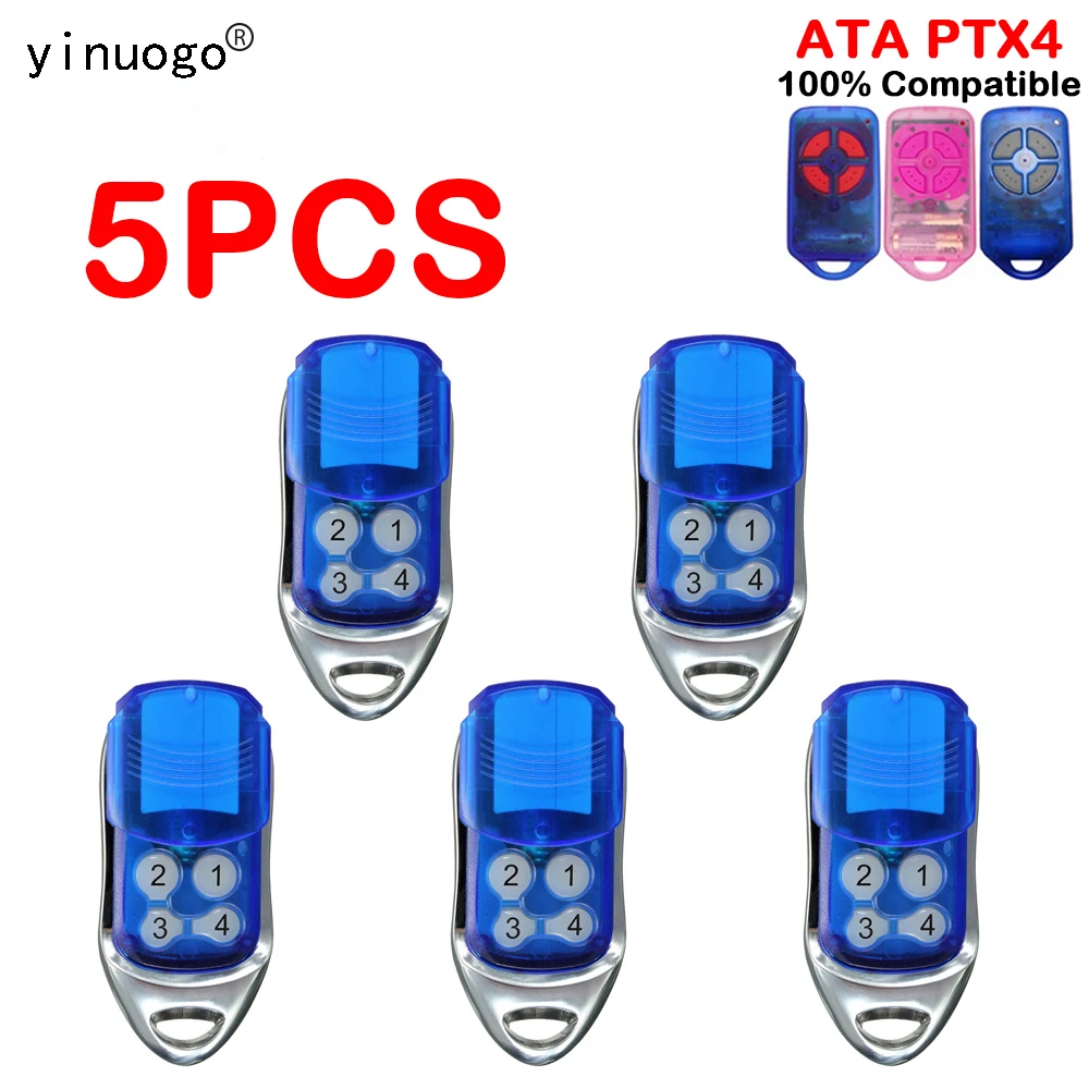 

5 PCS ATA PTX4 TX5 Garage Door Remote Control Duplicator 433.92MHz Rolling Code Garage Gate Opener Control Command Transmitter