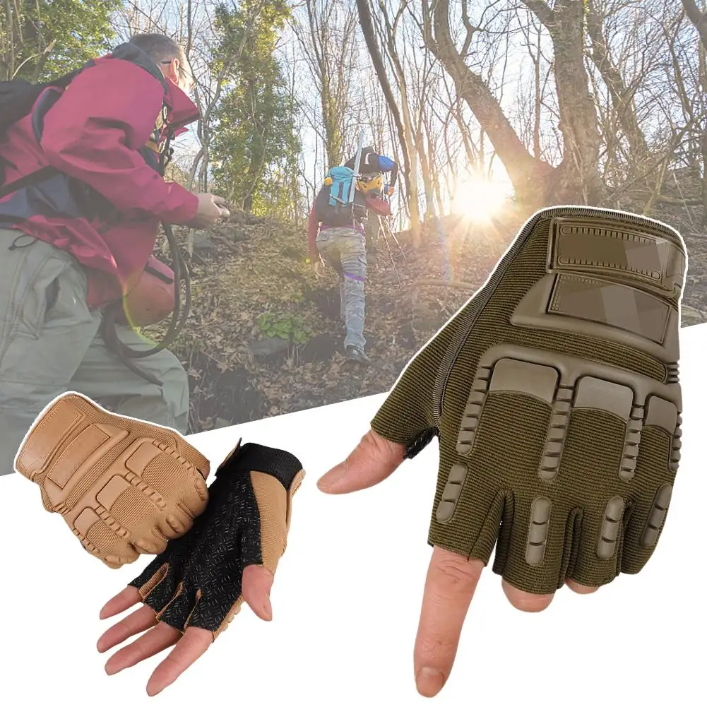 

1pair Half Finger Cycling Gloves Anti-Slip Breathable Fingerless Mountaineering Men Suncreen Women Riding Gloves Outdoor R9N2