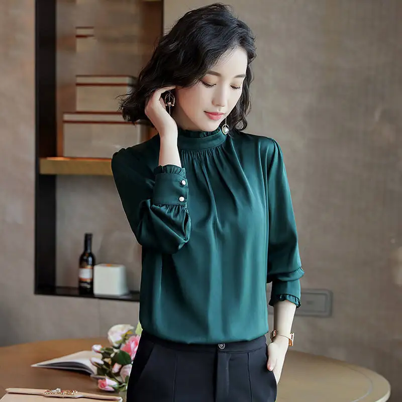 Новые осенние профессиональные рубашки женские деловые с длинным рукавом и