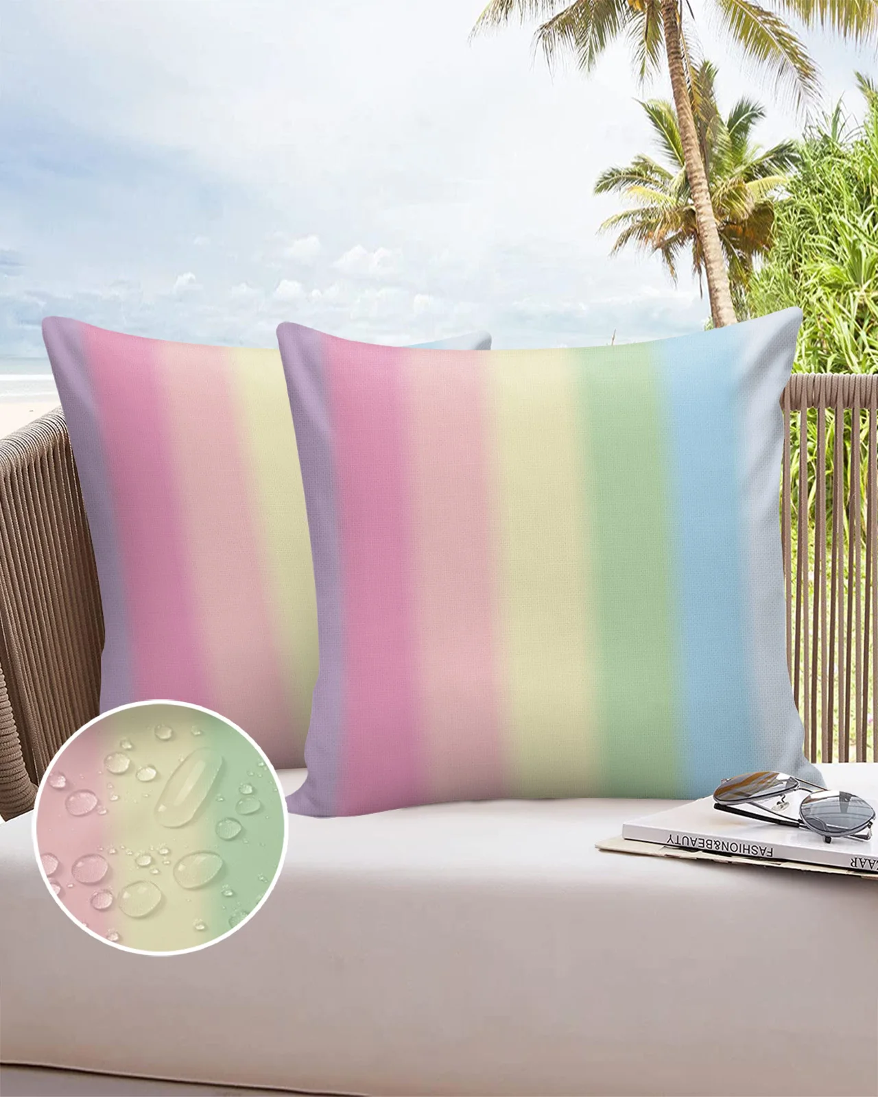 

Candy Rainbow Stripes Light Fashion Bed Pillow Covers Home Sofa Pavilion Decorative Pillowcase Balcony Office Car Cushion Cover