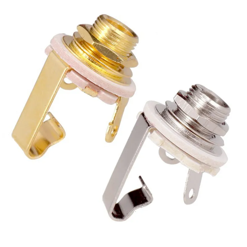 

10Pcs 6.35mm 1/4" Mono Input Jack Plug Socket For Electric Guitar Bass Pickup Output Guitar Accessories