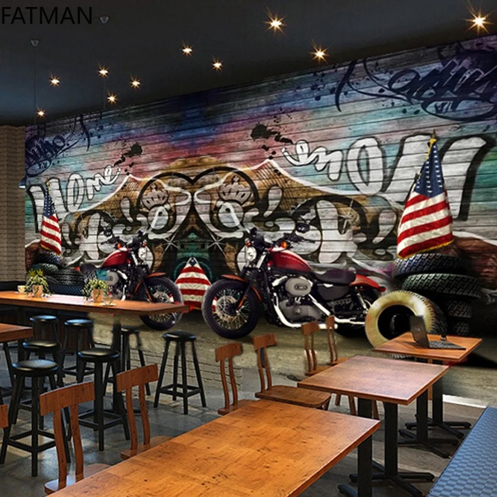 

FATMAN Custom Street Personality Art Graffiti Wallpaper Hotel Theme Decoration Creative Background Wall Mural Decor Dropship