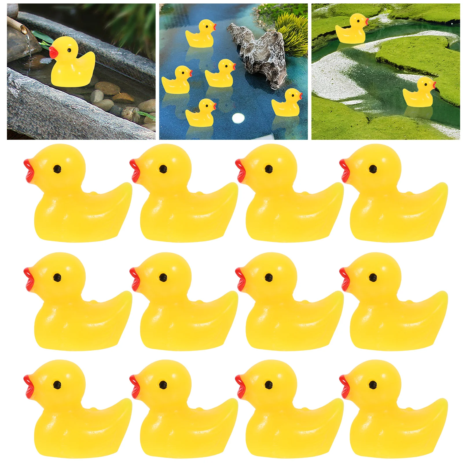 

100 Pcs Tiny Resin Animals Car Decor Mini Ducks Figurines Decorations Miniature