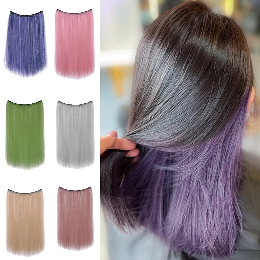 2024 Новый синтетический длинный прямой зажим в цельном наращивании волос 4 зажима