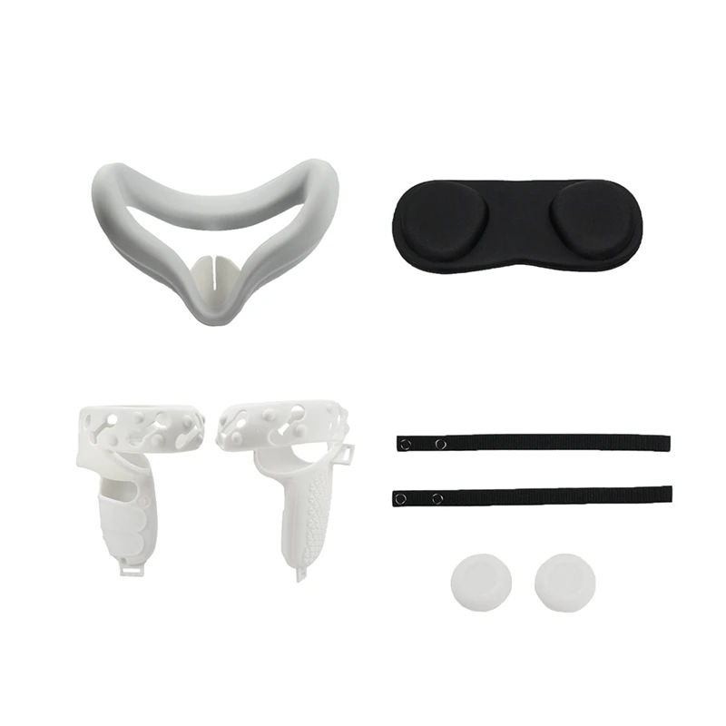 

Press Protection Suit For Oculus Quest 2 Silicone Mask + Handle Cover + Face Cover + Remote Lever Hat Set