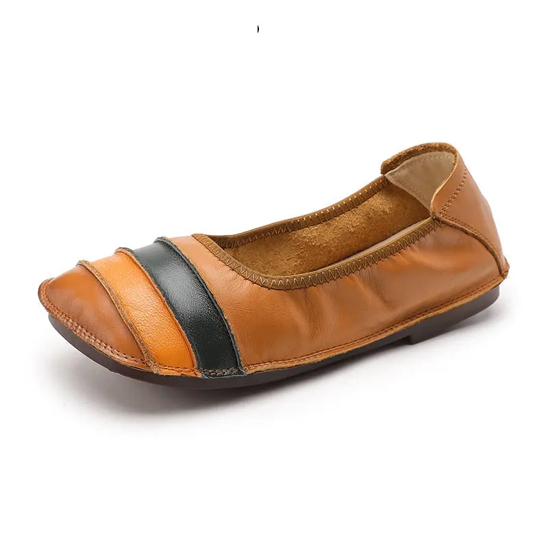 

1.5cm Genuine Leather Moccassins Retro Ethnic summer Autumn Women Ladies Leisure Soft Oxford Loafers Mixed Colors Shoes