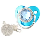 Новинка 2022, Золотая детская соска Стразы с зажимами, без бисфенола А, силиконовая соска для младенцев, блестящая соска для новорожденных