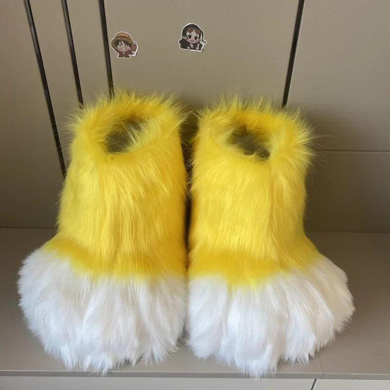 SN55Новый Kig Fursuit обувь для косплея пушистый меховой костюм сапоги Rubbit Cat милые