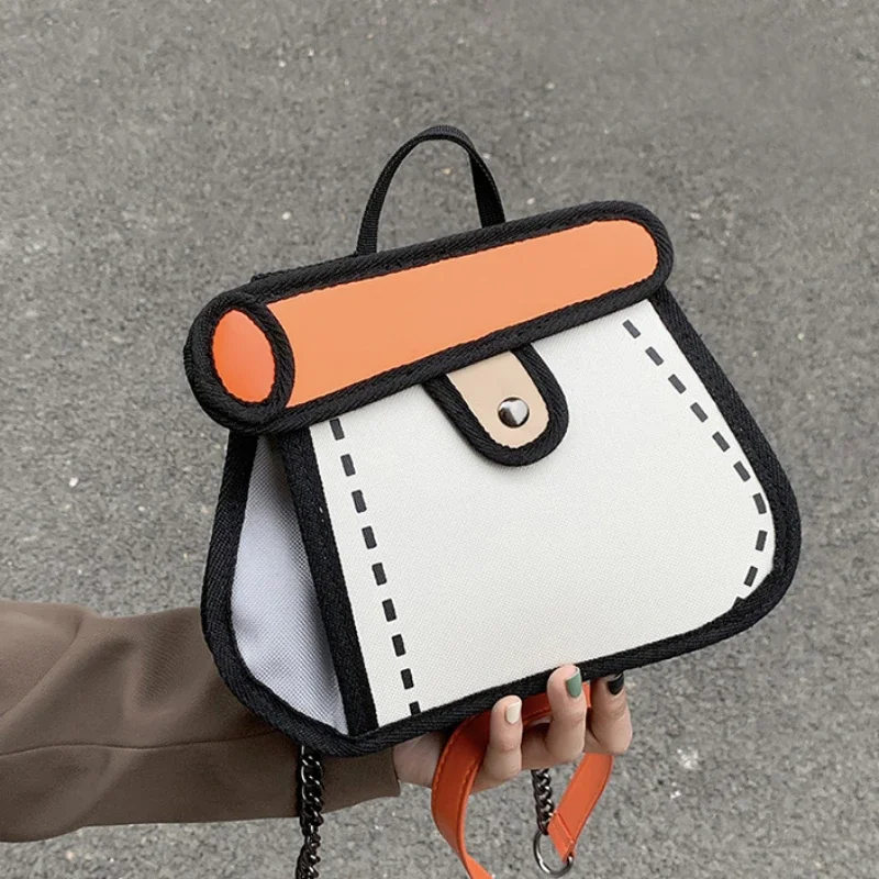 

Новинка 2023, сумка-Кроссбоди с мультяшным анимационным 2D рисунком, сумка-слинг в стиле пэчворк 3D, модные маленькие сумки через плечо, повседневная сумка