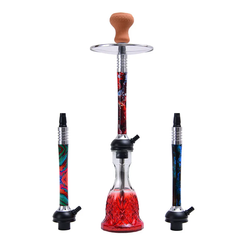 

Glass Hookah Complete Set Stainless Steel Hookah Down Stem with Diffuser Washable Silicone Hose Rubber Shisha Bowl Hookah Party