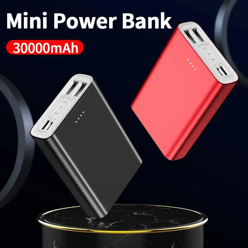 

30000mAh Power Bank High Capacity Portable External Charger 2USB Output Fast Charging External Battery Charger for iPhone Xiaomi