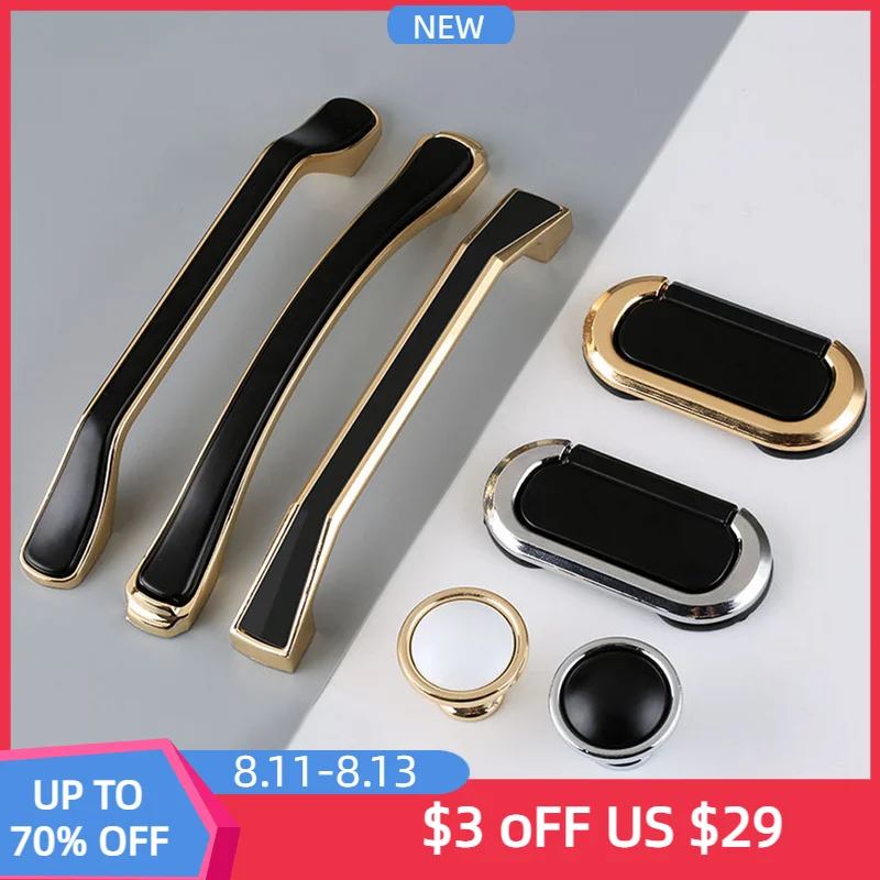 

Nordic Cabinet Door Handles Zinc Alloy Cupboard Wardrobe Drawer Knobs Modern Minimalist Kitchen Furniture Closet Pulls Hardware