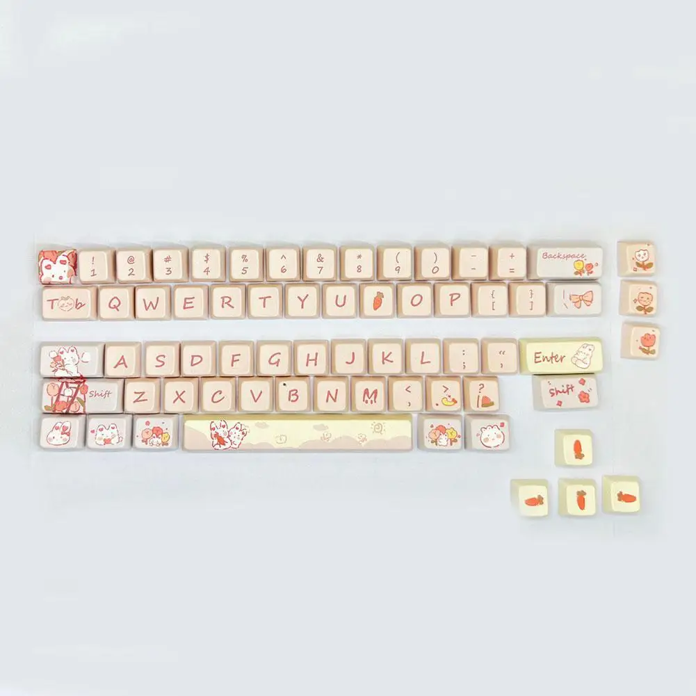 

PBT Key Cap Cute Animal Theme Keycaps For Mechanical Gaming Keyboard Mx Switch PBT Five-sided Sublimation Key Caps