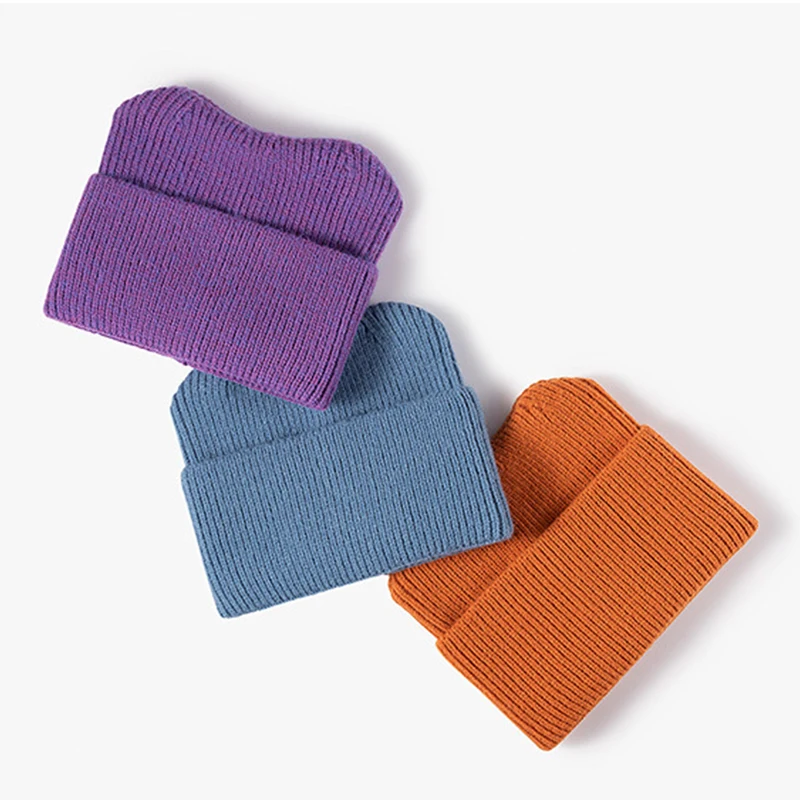 

Симпатичные женские зимние шапки, плотные теплые женские шапки, однотонная вязаная зимняя шапка для девочек, уличные шапочки, шапки для жен...