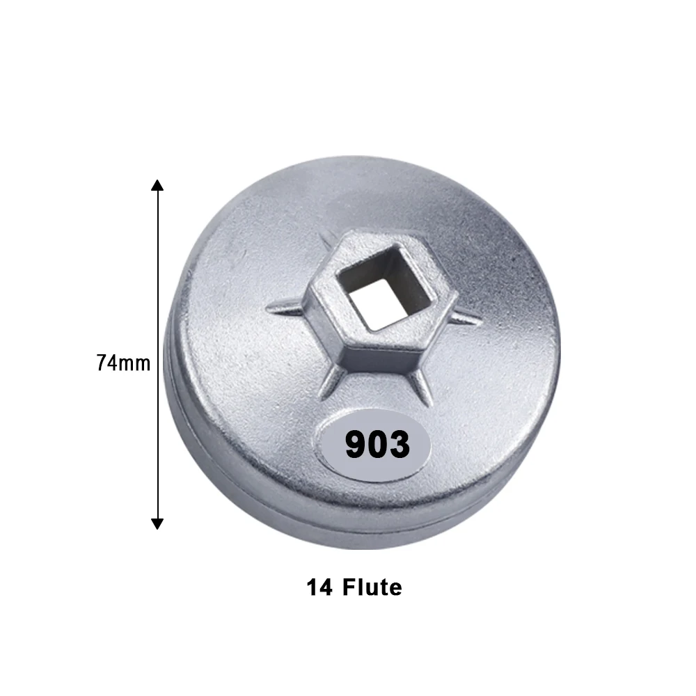 

Ключ для снятия торцевой крышки масляного фильтра, инструмент для снятия торцевой крышки, 65 мм, 67 мм, 74 мм, 14–15 флейты, алюминий 901 902 903 904 для Toyota Bmw VW Hyundai Jeep