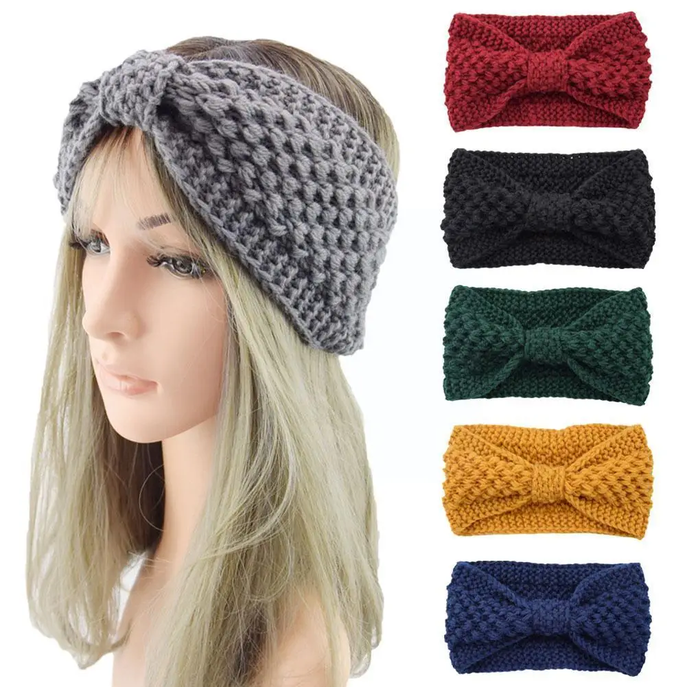 

Knitted Knot Cross Headband for Women Autumn Winter Girls Hair Accessories Headwear Elastic Hair Band Hair Accessories O4Z4