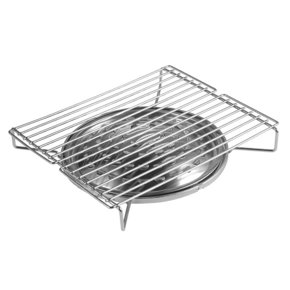 

BBQ Portable Grill Barbecue Stainless Steel Roasting Pan Outdoor Grills Double Head