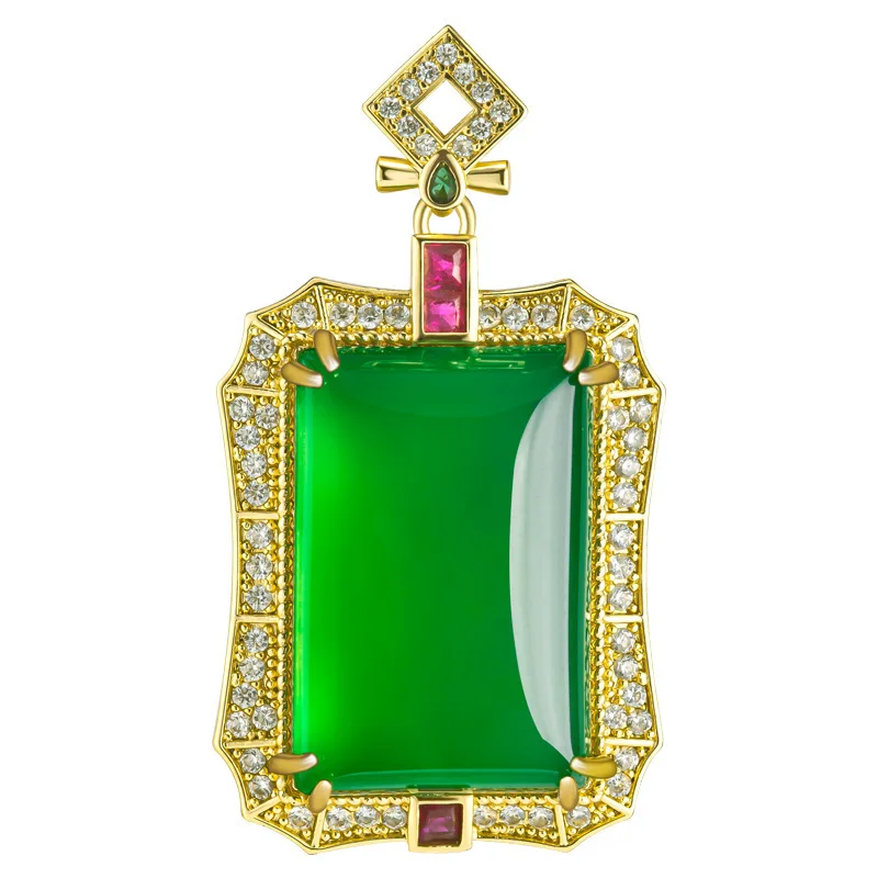 Оригинальные товары натуральный зеленый агат брендовое медное позолоченное