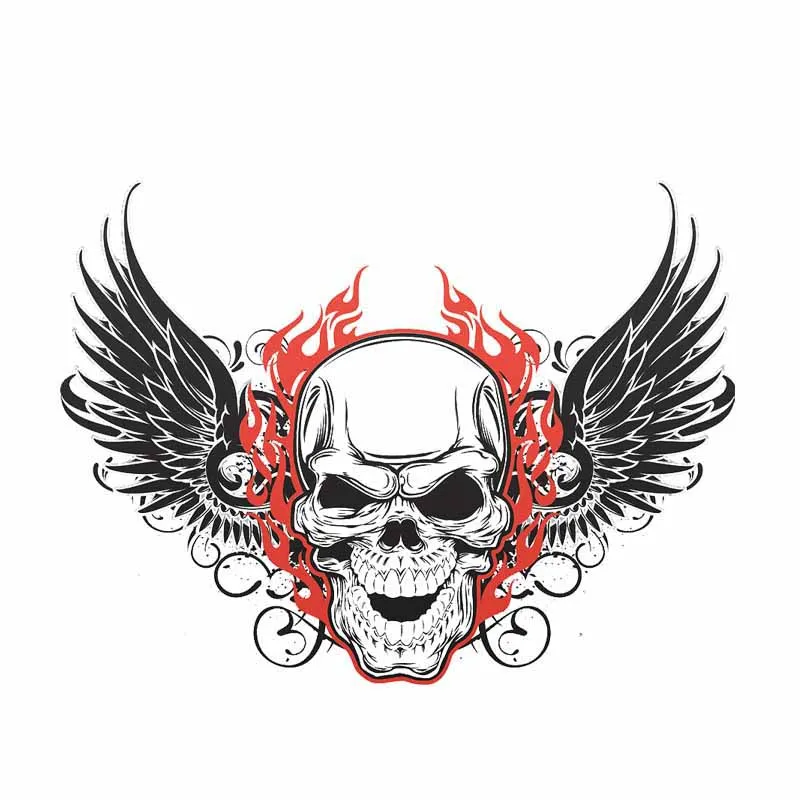

13*9cm Creative Car Sticker Skull Wings Vinyl Sticker Motorcycle Helmet Car Bumper Rear Window Body Decoration Decals Waterproof