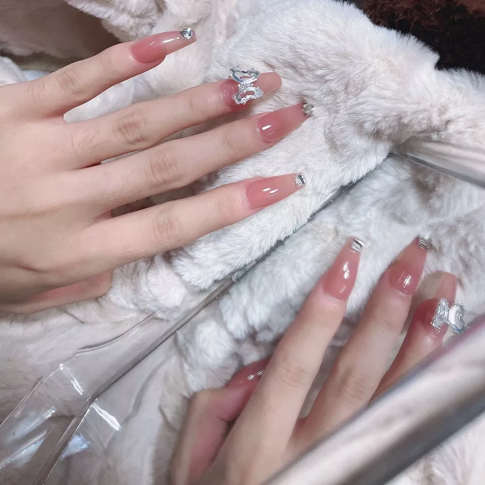 

2022 новые украшенные бабочками искусственные ногти съемный длинный абзац модные искусственные ногти полное покрытие акрил для девочек