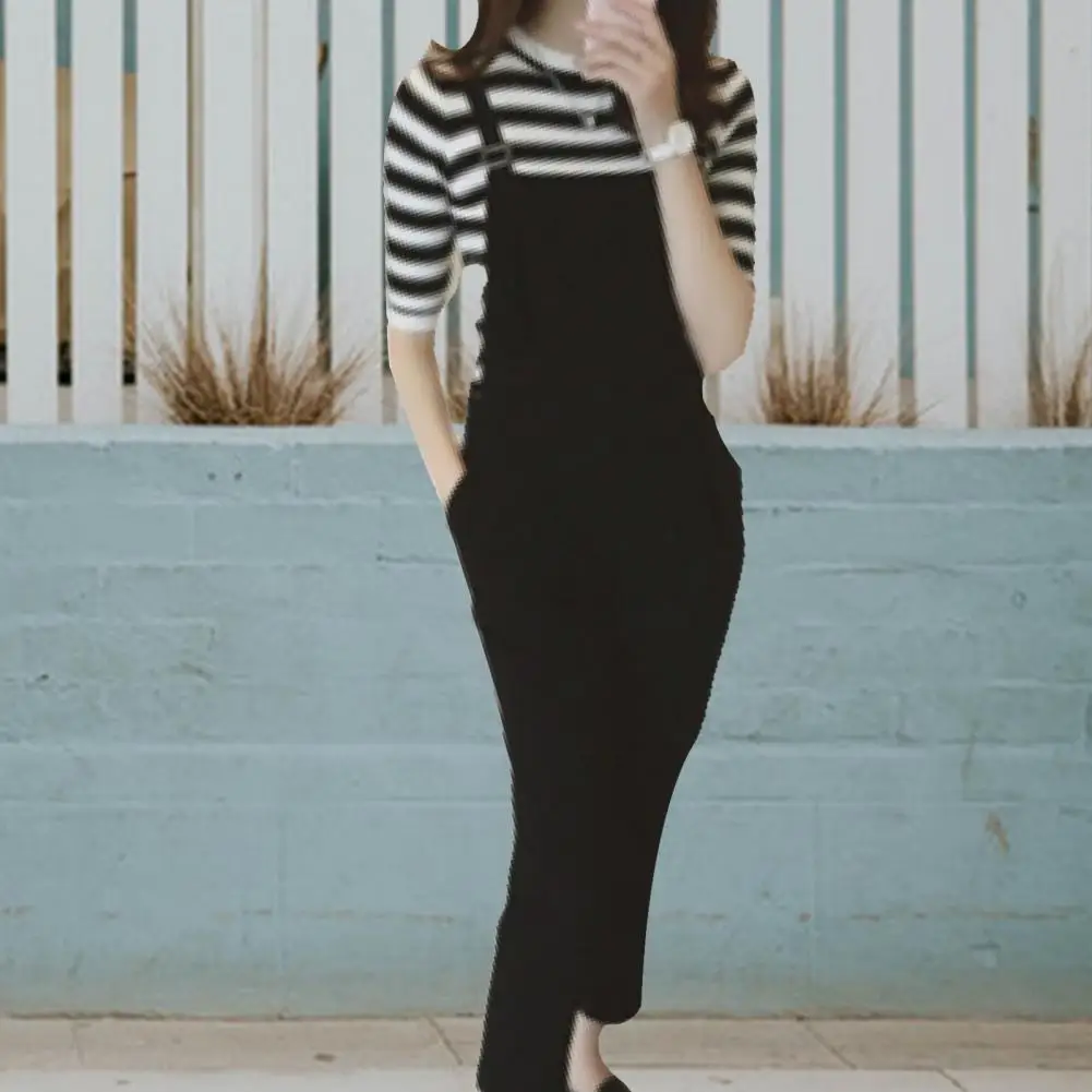 

Stylish Summer Jumpsuit Preppy Style Elastic Waist Split Summer Jumpsuit Cross Back Jumpsuit for Dating