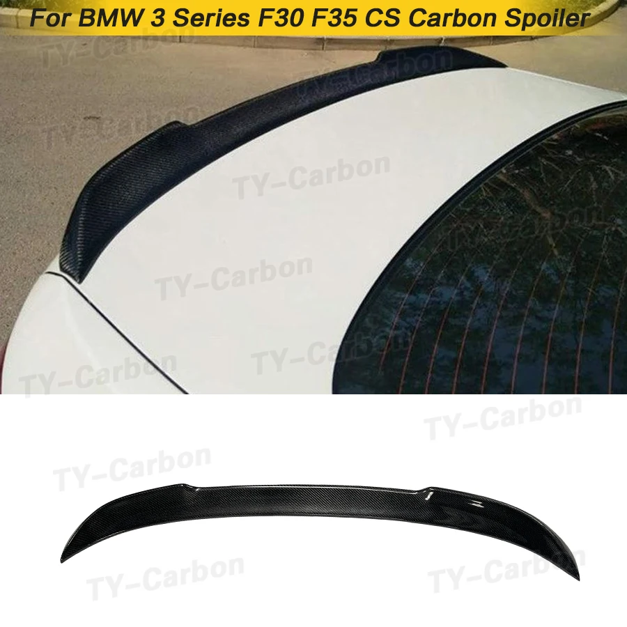 

CS Style Real Carbon Fiber Car Rear Trunk Spoiler Lip Boot Lip For BMW F30 F35 340i 328i 320i 2013-2019 Tail Wing Decoration