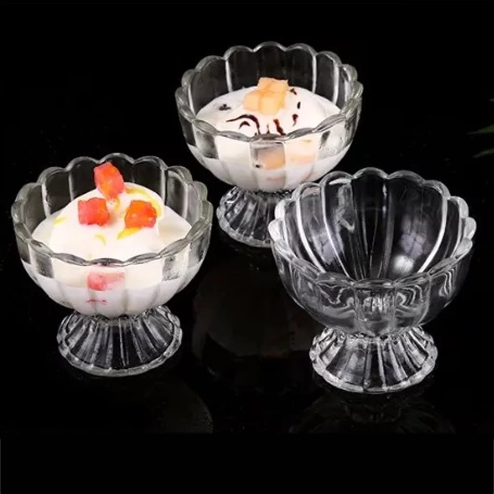 

1 Pc Dessert Cup Transparent Glass Lotus Shape Ice Cream Cup Cup for Kitchen Home