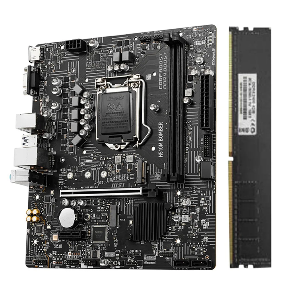 

H510M Motherboard LGA1200 Mining Motherboard Supports With DDR4 4GB 2133MHZ RAM Desktop Computer Motherboard For BTC