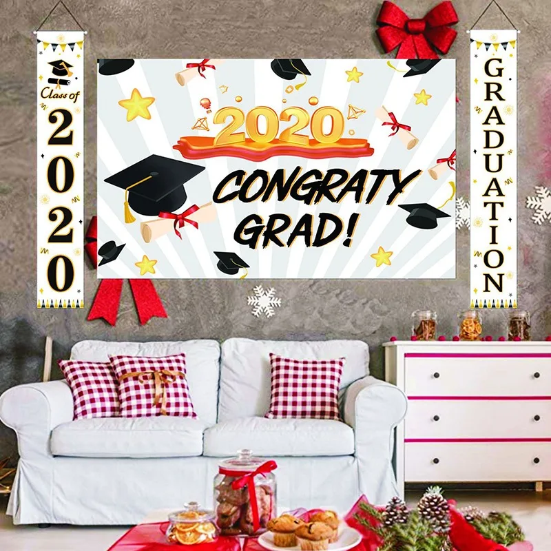 

2022 Graduation Party Decorations Graduation Couplet Banners Class Of 2022 Congrats Grad Door Porch Hanging Flags Sign decor