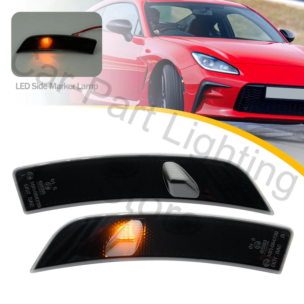 

2Pcs Car Front LED Side Marker Blinker Indicator Lights Turn Signal Lamp JDM Style For Toyota GR86 ZN8 Subaru BRZ ZD8 2022 2023