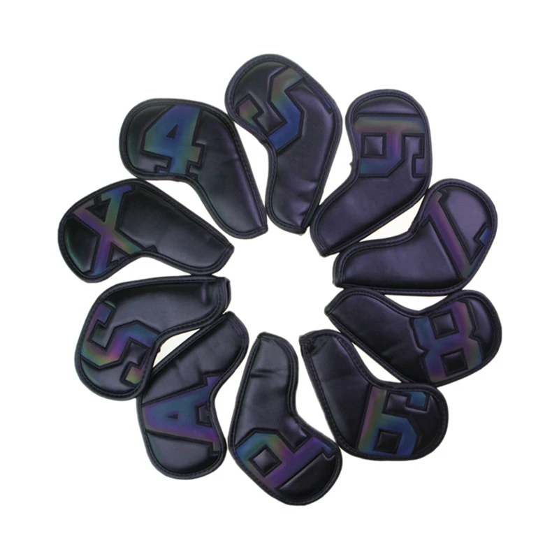 

Golf Iron Set Head Cover Colorful Large Number Club Cap Set Iron Protection Sleeve Waterproof 10 Packs