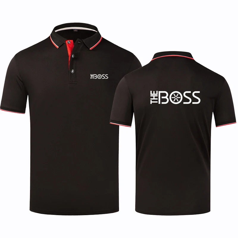 

Рубашка-поло мужская с коротким рукавом, отложным воротником и принтом