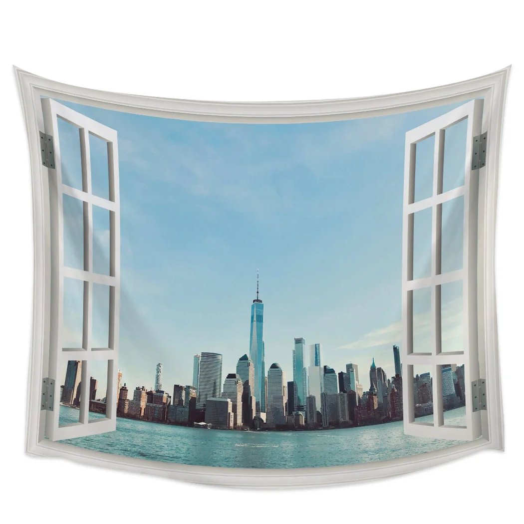 

The View From The Window New York City Skyline Boho Decoration Home Decor Tapestry Wall Hanging Bedroom Wall Decor Supplies